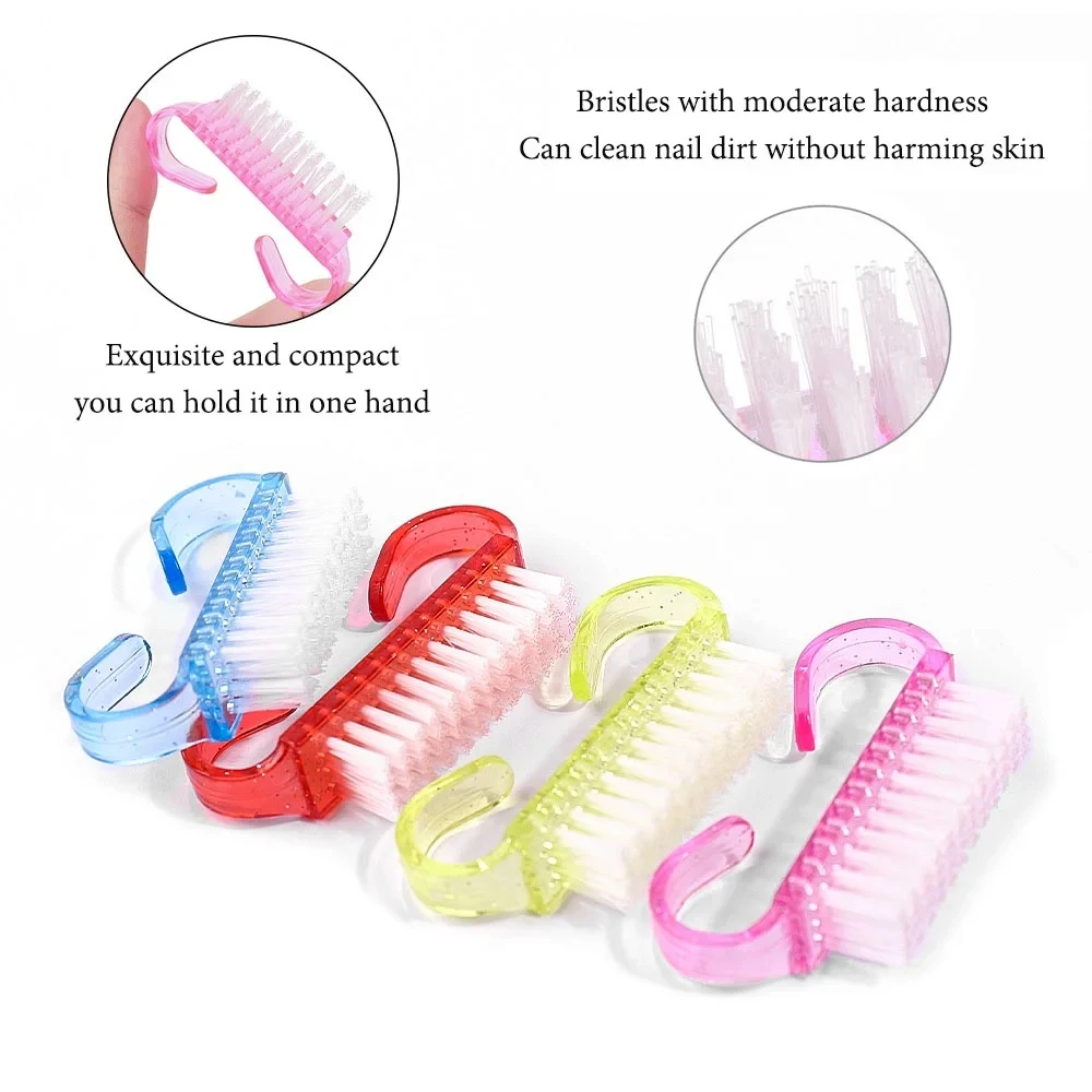 50/20pcs Cleaning Nail Brushes Plastic Soft Remove Dust Finger Care UV Gel Manicure Pedicure Tool Makeup Brushes