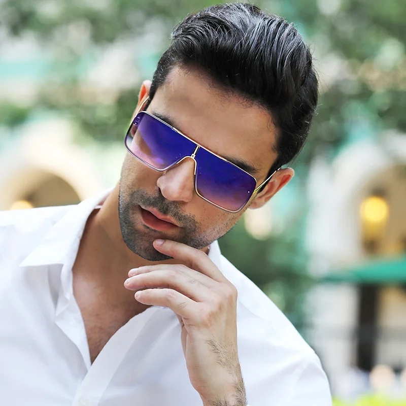 Oversized Square Sunglasses For Men Designer Vintage Style Frames_voghion.com