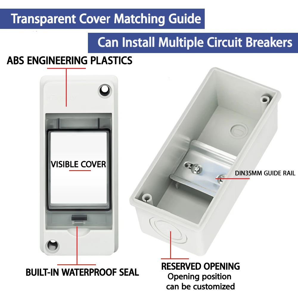 HT-2 Plastic Waterproof IP65 Outdoor Panel Installation Junction Distribution Bo
