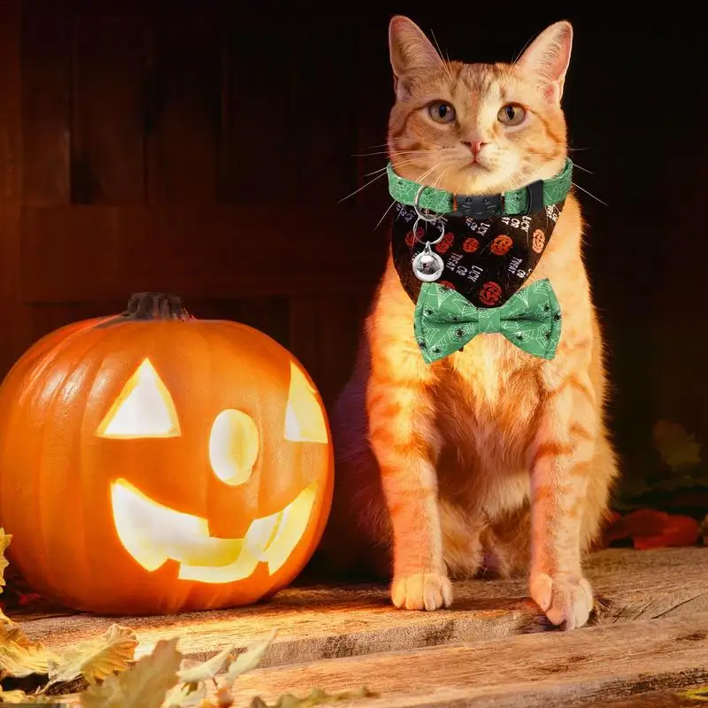 Dog Collar With Bowtie Halloween Removeable Bow Tie With Ringing Bell Dogs Cats Costumes Accessories For Traveling Photography 4