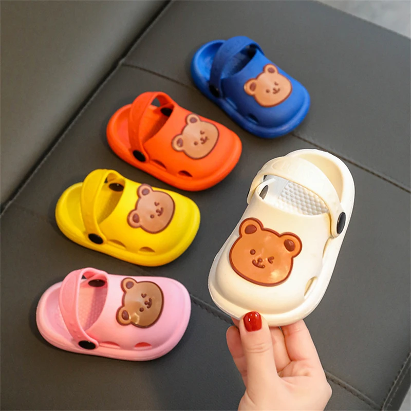 children's shoes for sale Cartoon Bear Walking Shoes Kids Boy Girl Summer Breathable Sandals Fashion Garden Clogs Toddler Outdoor Slippers for Playing leather girl in boots