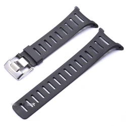 Men's Waterproof Silicone Sports Watch Band - Rubber Strap Accessory - With tools (Black)