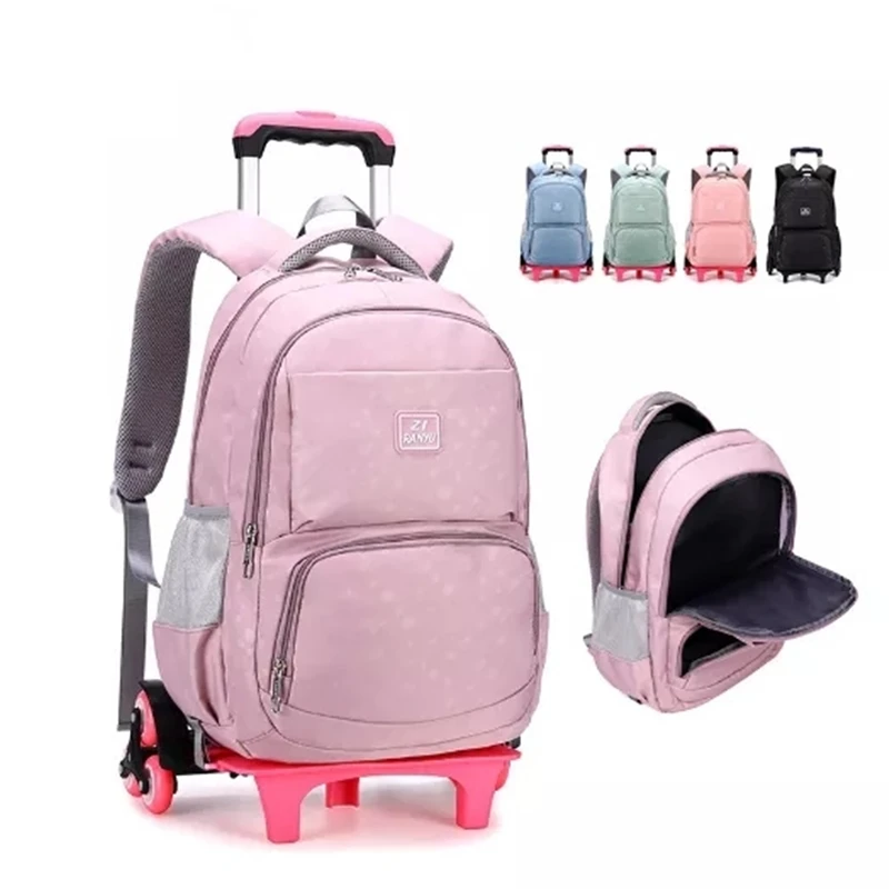 Mochila escolar con ruedas para niños y niñas, bolso grande con para subir escaleras, mochilas de viaje, bolsas escolares extraíbles|Mochilas escolares| - AliExpress