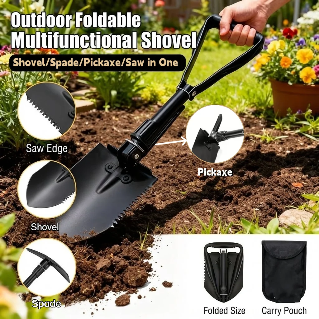 Multifunktionale Klappschaufel Mit Pickel Für Camping Und Garten_voghion.com