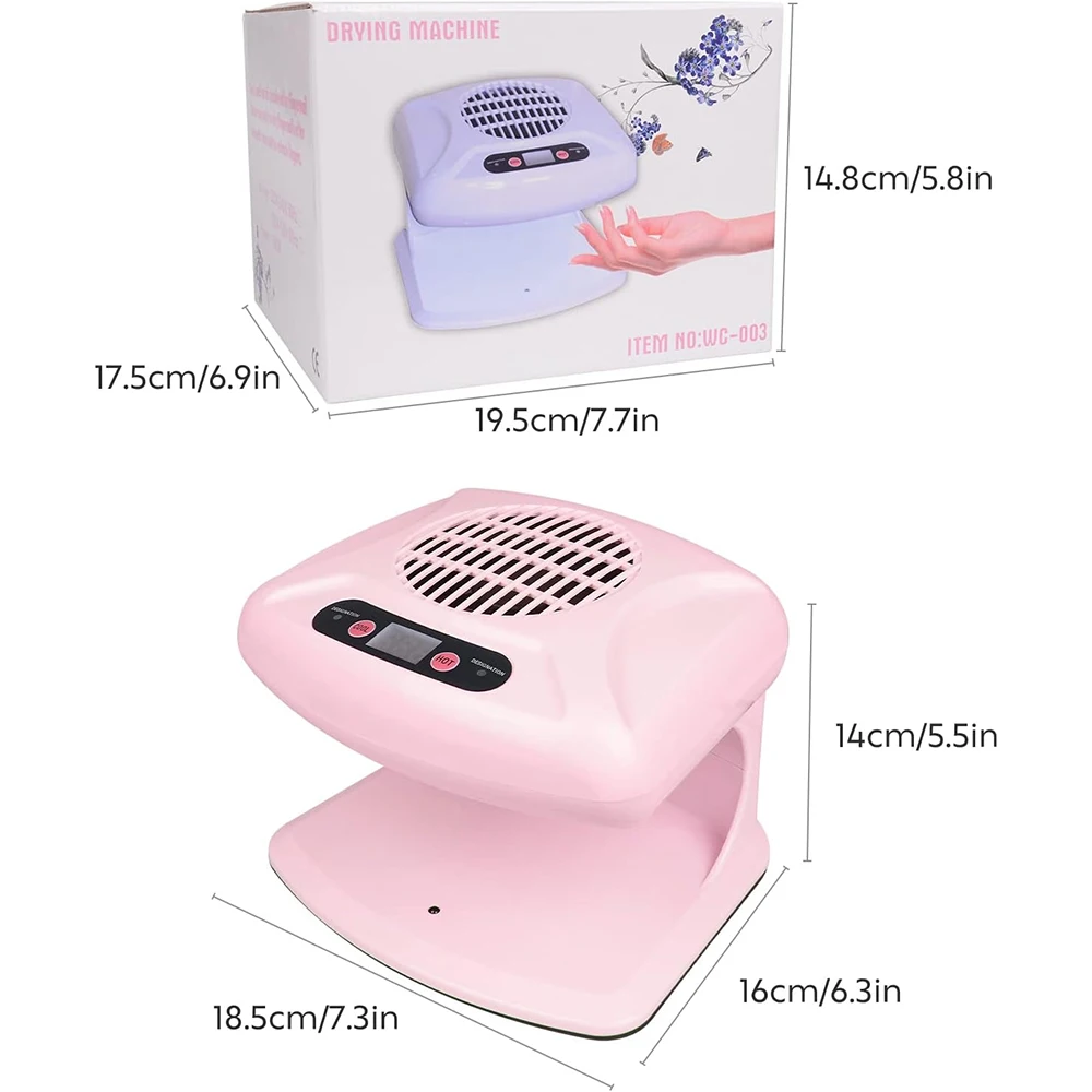 Nail Art Air Dryer Hot And Cold Air Nail Dryer Nail Polish 300W Timing Air Nail Fan Blow Dryer For Both Hands And Feet 6