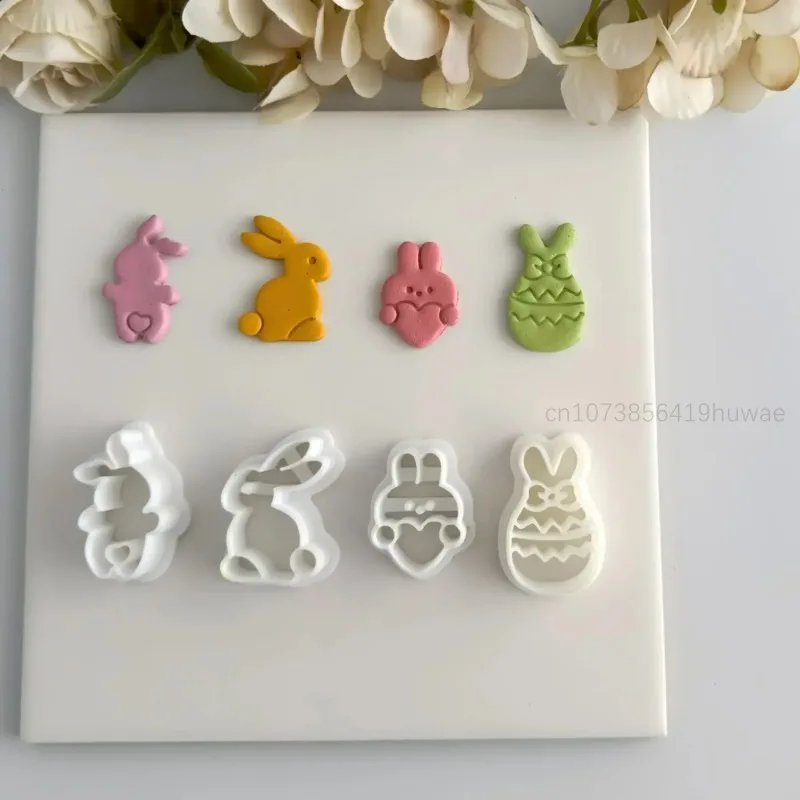 Easter Rabbit Polymer Clay Cutters Cartoon Bunny Dangle Clay Earring Pendant Jewelry Cutting Ceramic Pottery Making Tools polymer clay tools,pottery tools,clay sculpting tools,pottery sculpting tools,clay craft tool