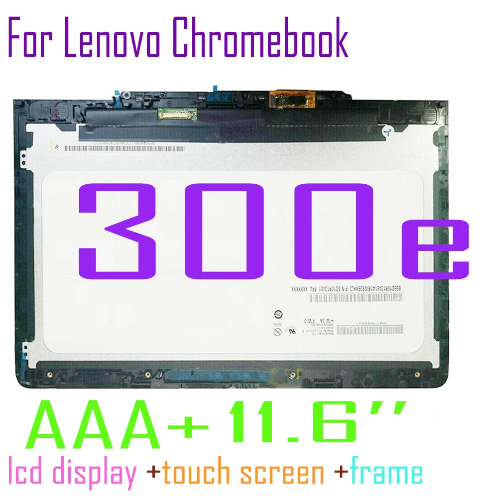 

11.6" LCD Rement For Lenovo Chromebook 300e 1st 2nd Gen LED LCD Display Touch Screen Digitizer Assembly with Frame 300e LCD