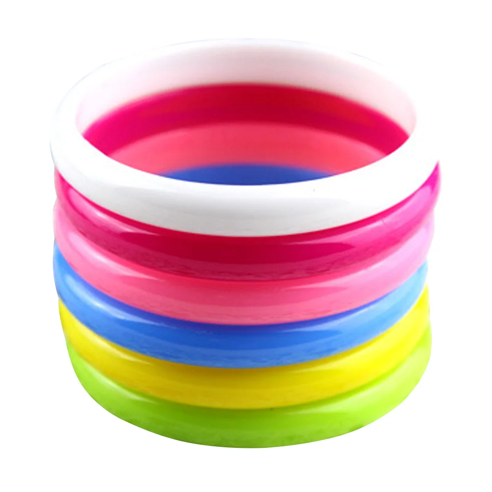 

48 Pcs Korean Fashion Child Gifts for Stocking Stuffers Silicone Bracelets Kids Candy Color Bangle