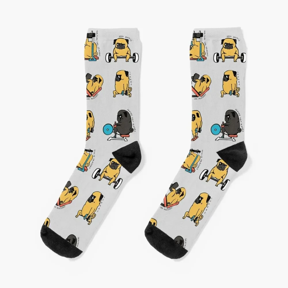 Leg Day with The Pug Socks winter tennis Ladies Socks Men's