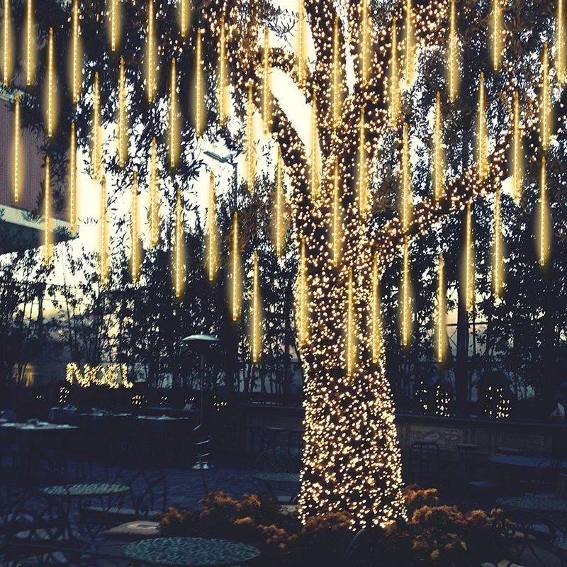 Description Picture 4 of item8 Tubes LED Fairy Lights US/EU Plug Outdoor Garden Decoration Garland Lighting String Christmas Meteor Shower Light Street Light