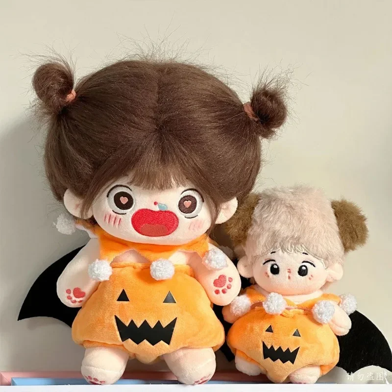 Halloween pumpkin 10cm 20cm cotton doll clothes funny pumpkin bib bread pants doll accessories 4