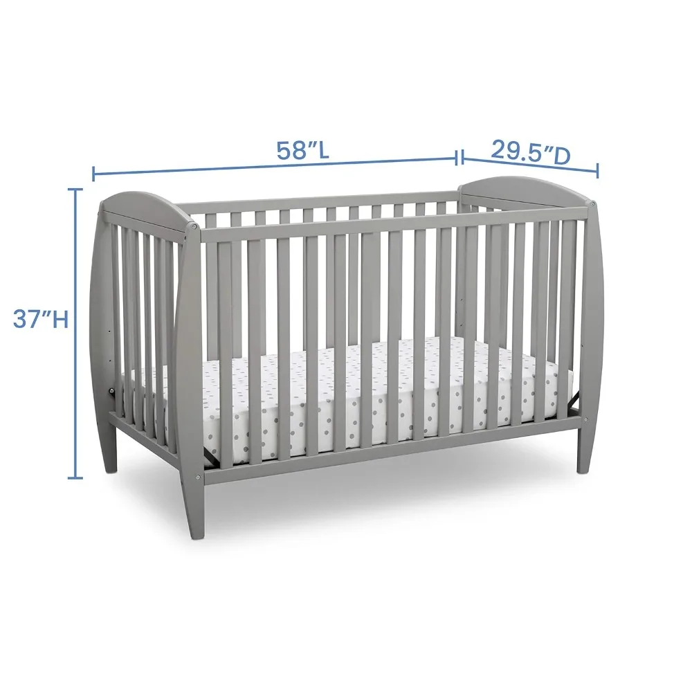 Delta Children Taylor 4-in-1 Convertible Baby Crib, Easy to Assemble, Sustainable New Zealand Wood