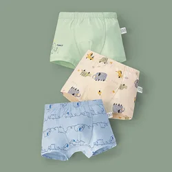 Children's Underwear Flat Angle Pure Cotton Breathable Korean Cartoon Printing Boy Dinosaur Children's Boxer Shorts