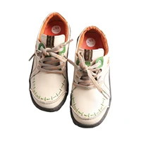 TMA EYES Women's Hand-Stitched Leather Sneakers Lightweight Flat Design Shoes Comfortable Breathable Upper Leather Sole - Image 5