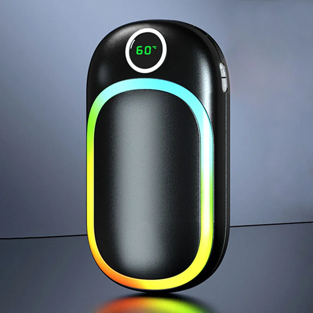 10000mAh USB Rechargeable Outdoor Hand Heater with Digital Screen Hand Warmers Power Bank Electric Handwarmers 2 in 1 with Light 3