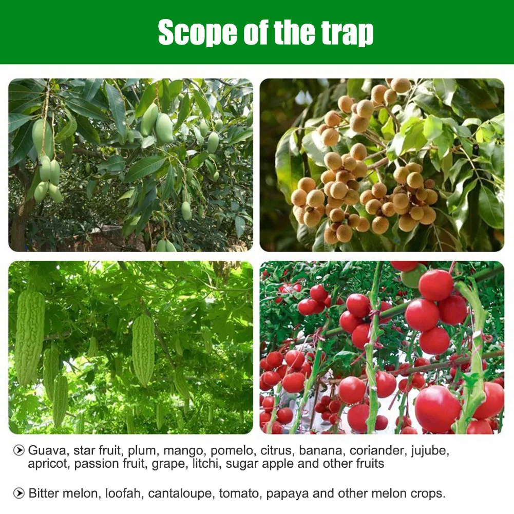 Fruit Fly Trap Fly Trap Insect Traps Insect Catcher Wasp Trap 1pcs Wasp Trap Fruit Fly Flies Insect Bug Hanging Honey-trap Catcher Killer No-poison Hanging Tree Pest Control