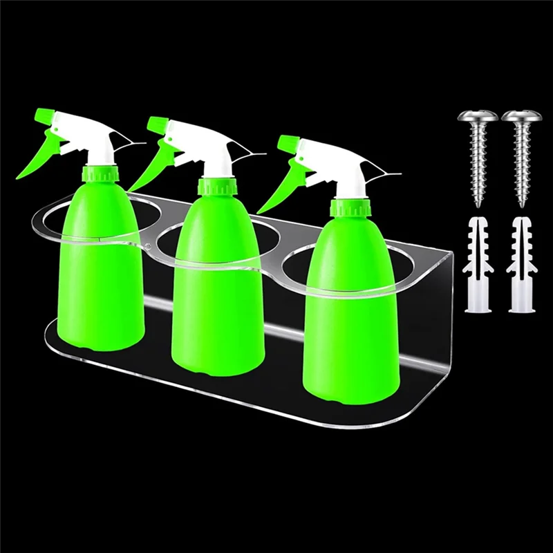 A96K-Spray Can Holder Acrylic Spray Bottle Holder Wall Mounted Aerosol Can Rack Spray Bottle Organizer With Hardware