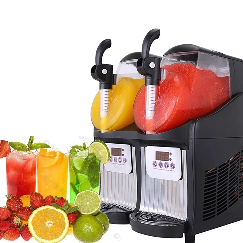 

Automatic Double Slot Snow Melting Machine Snow Mud Ice Beverage Cold Drink Machine Snow Slush Ice Cream Machine 5L