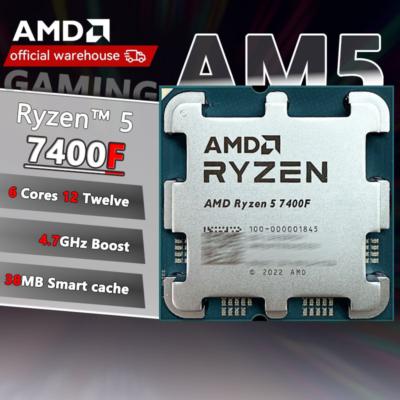 New AMD Ryzen 5 7400F R5 7400F 3.7GHz 5NM L3=32M  100-000001845 Socket AM5 Tray  but without cooler