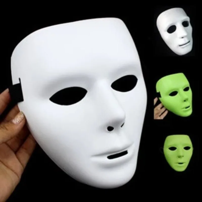남녀공용 할로윈 인간 얼굴 마스크, 나이트 유령 댄스, 화이트 힙합 마스크, 유령 스텝 댄스, 가장 무도회 코스프레 파티 마스크 