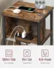 Side Table with Charging Station, 3-Tier End Table with USB Ports and Outlets, Nightstand for Living Room, Bedroom 4