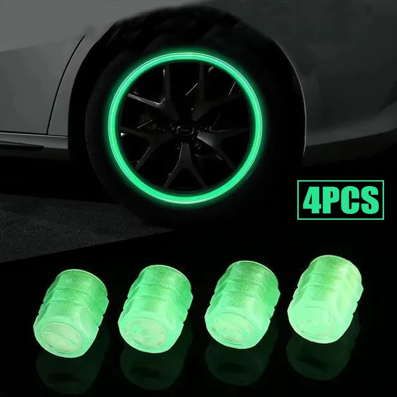 Luminous Tire Valve Cap Car Motorcycle Bike Wheel Hub Glowing Valve Cover Tire Decoration Auto Styling Accessories Car Valve Cap 4pcs car tire valve cap tyre valve stem cover air dust cap tire valve truck bike wheel rim valve stem cap