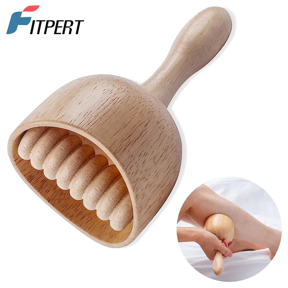 1PCS Wood Therapy Swedish Massage Cup with Roller, Handheld Wooden Massage Cup, Wood Cupping Therapy Massage Tool,Anti-Cellulite BEST SELLERS