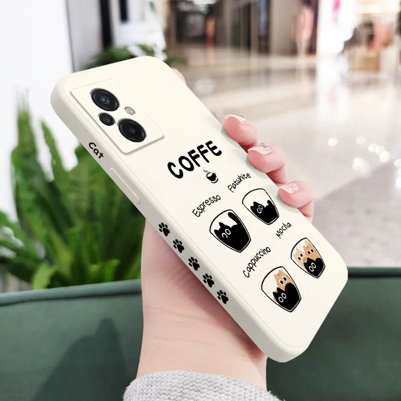 Coffee Cute Cat Silicone Phone Case - Adorable Design Cover