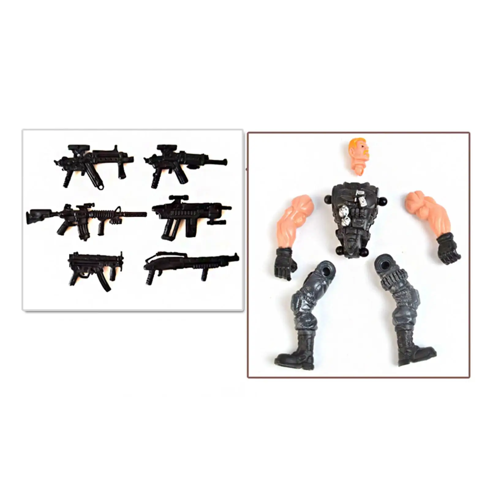 Assorted figures playsets and accessories 6 Pieces Removable arm legs Toy army men set For teens boys children kids gift