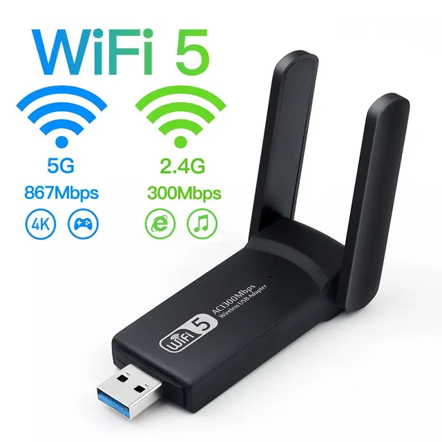 1300Mbps USB3.0 WiFi Adapter Dual Band 2.4G 5Ghz Wireless WiFi Dongle Antenna USB Ethernet Network Card Receiver For PC 6