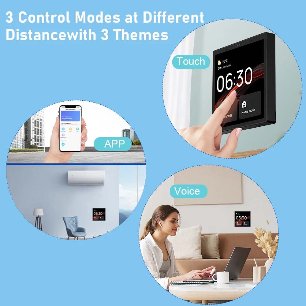 SIXWGH Smart Home Automation Touch Control Panel Hub Compatible with WiFi,zigbee,Blue tooth products Support Google Home Alexa