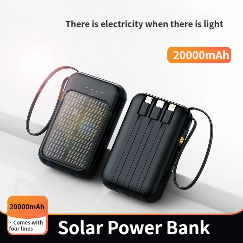 20000mAh Portable Solar Power Bank Charging Poverbank Three defenses External  Battery Charger Strong LED Light Double USB Power - AliExpress