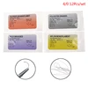 6/12Pcs 2/0 3/0 4/0 5/0 Medical Needle Suture Nylon Monofilament Thread Surgical Practice Kit Teaching Demonstrations Exercises 1