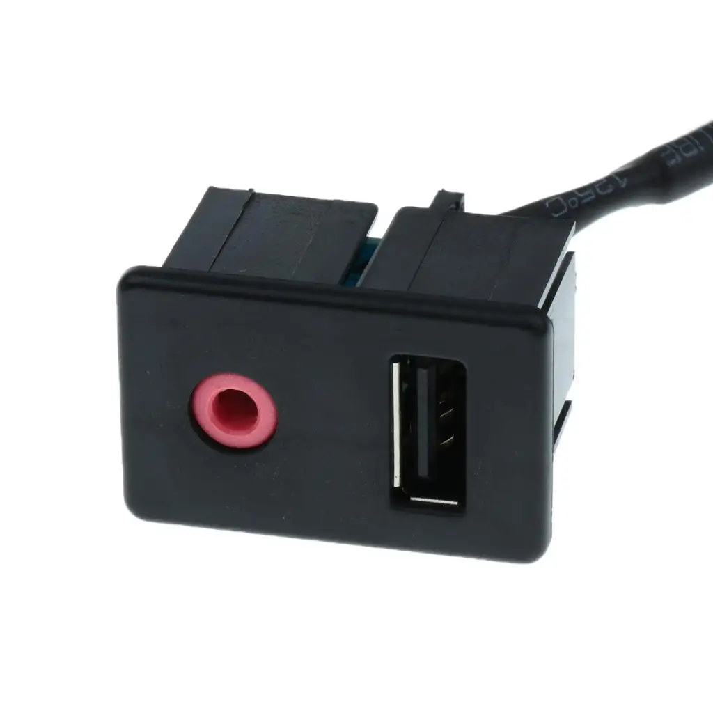 USB AUX 케이블 변환기 자동차 오디오 시스템용 신뢰할 수 있는 패널 마운트 확장 어댑터 3.5mm 잭
