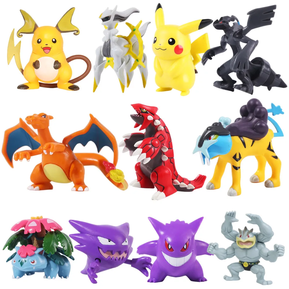 Pokemon PVC Action Figure Toys for Kids, 6 Pçs/set, 6-10cm, Gastly, Arceus,  Pikachu, Charizard, Modelo, Presente de Aniversário