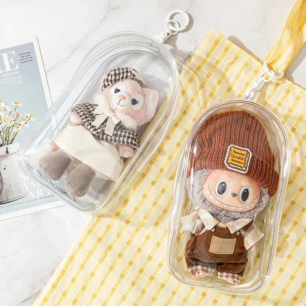 19*10cm Transparent Mystery Box Storage Case Anime Ornaments Organizer Plush Dolls Display Bag Keychain