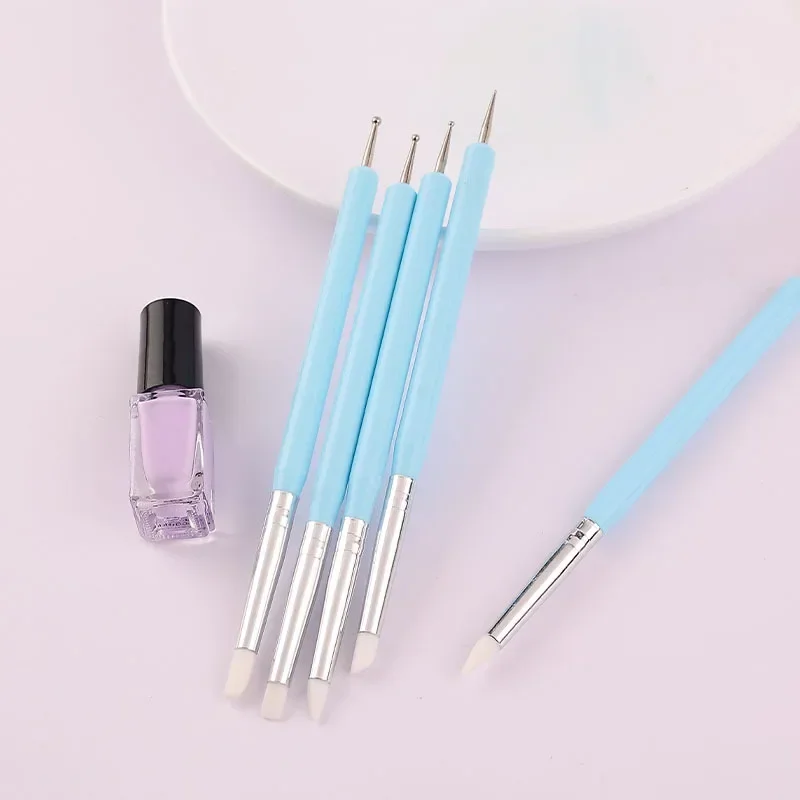 Description Picture 2 of item5pcs Double End Silicone Clay Sculpting Tool for Brush Modeling Dotting Nail Art Pottery Clay Tool DIY Carving Sculpting Tools