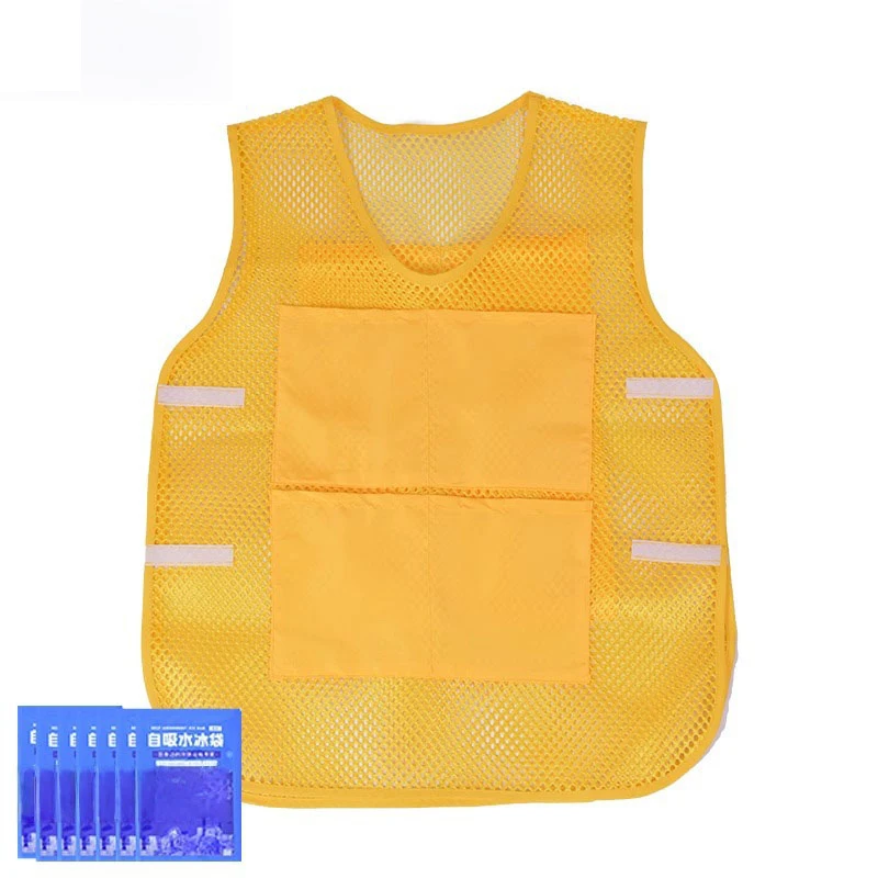 유니섹스 냉각 조끼 여름 야외 아이스 팩 조끼 고온 예방 의류 낚시 사이클링 요리사 아이스 팩 조끼