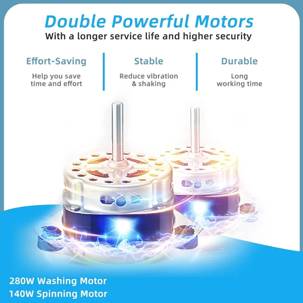 Portable Washing Machine, 2 in 1 Washer and Spinner Combo, 26lbs Capacity 18 lbs Washing 8 lbs Spinning, w/Timer Control