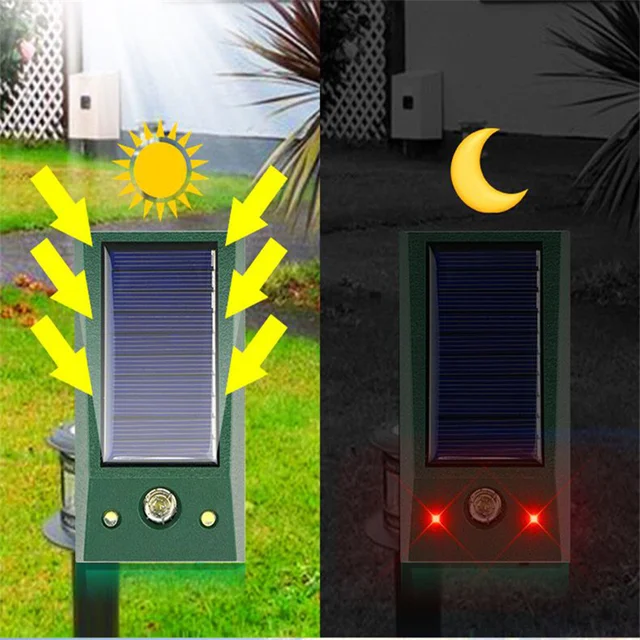 Mini Napelemes Elektronikus Ultrahangos Madárcsökkentő Vízálló Galamb Elrettentő Erőteljes Led Villogó Kártevőirtó Az Udvarvezérléshez - Image 5