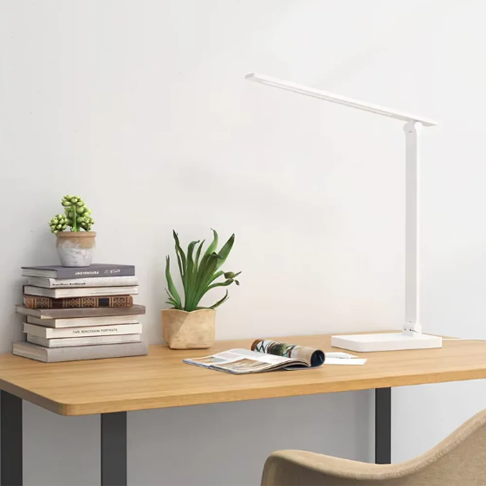 LED eye protection desk lamp touch switch white folding bedroom bedside study reading night light USB plug dimmable table lamp 2