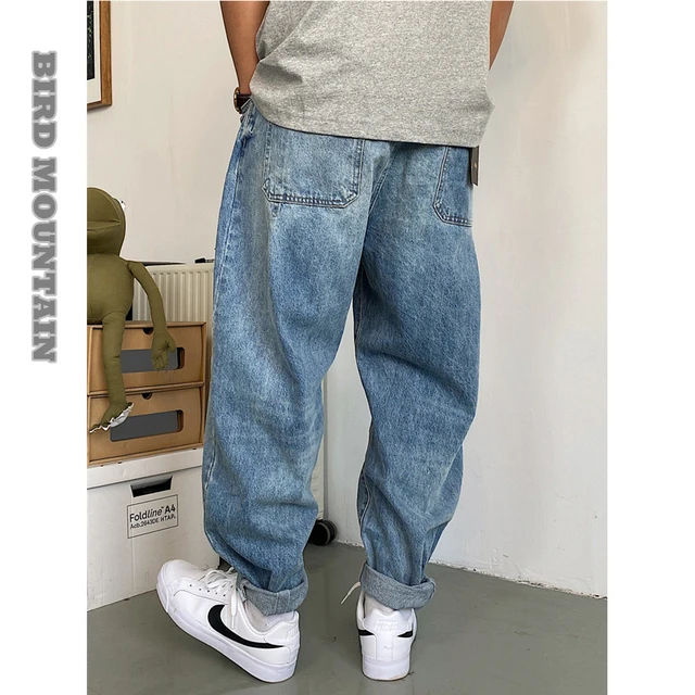 Retro cargo pants in blue