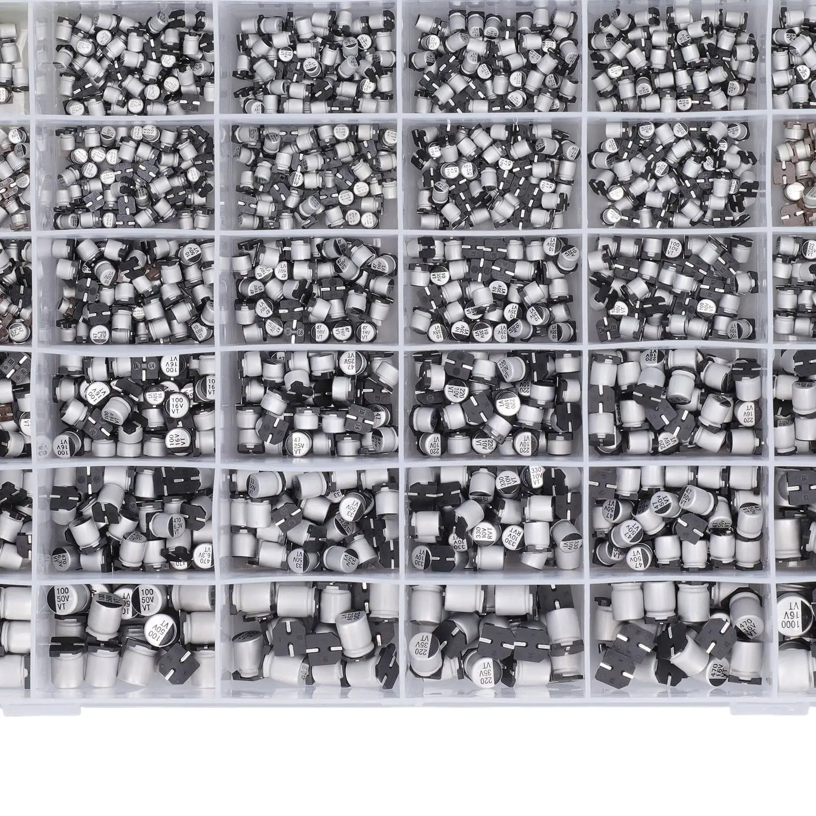 1520Pcs SMD Electrolytic Capacitor 36 Values 1uF‑1000uF Aluminum Assortment Set Kit