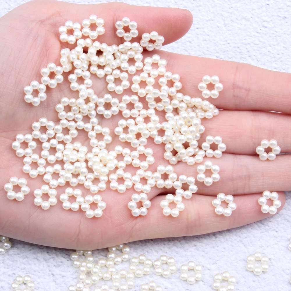 Pearl Nail Art Beads Flat Back Pearl Nail Gems Half Round Pearls Flatback  Pearl Beads Pearl Nail Charms For Acrylic Nail - AliExpress