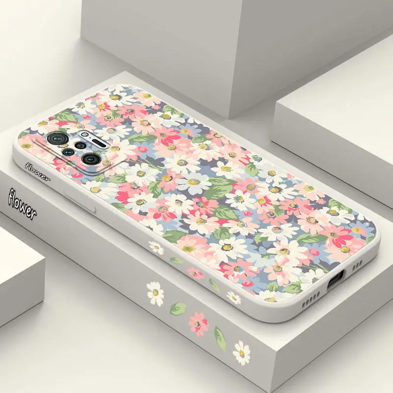 Canvas Flower Silicone Phone Case - Vibrant Floral Design Cover