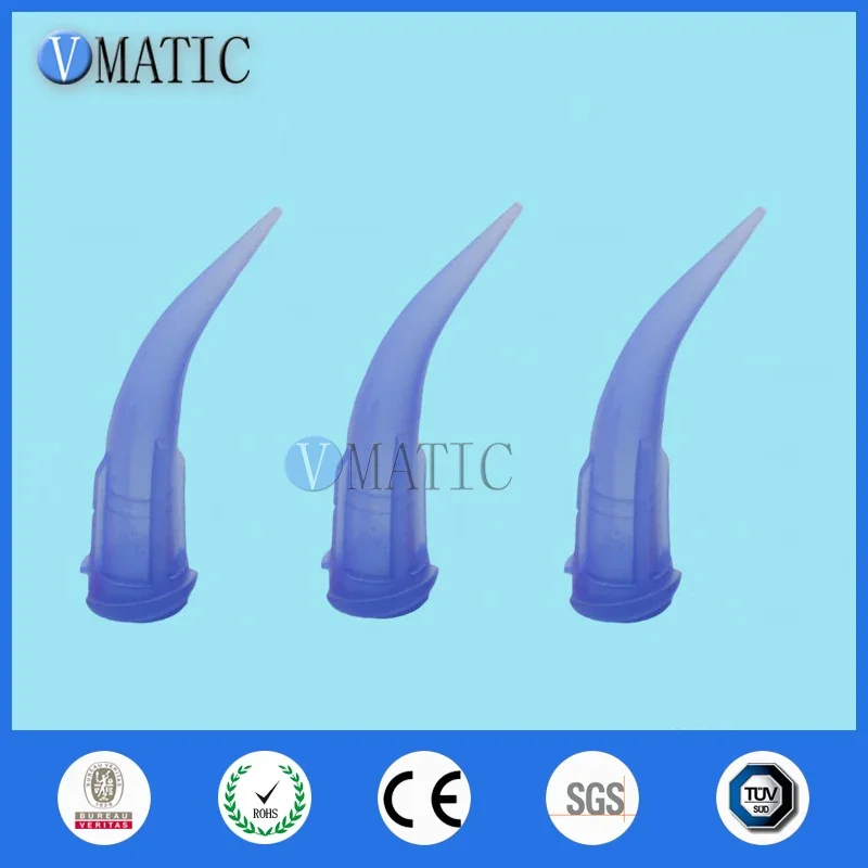 Quality 100Pcs 22G Blue Color TT Tapered Bend Bent Dispensing Plastic Needle Tips