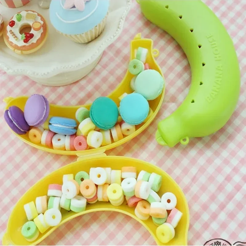 3 Colors Available,Banana Protector Container,Durable Plastic Box Stand for Food and Lunch Storage,Suitable for Outdoor Travel