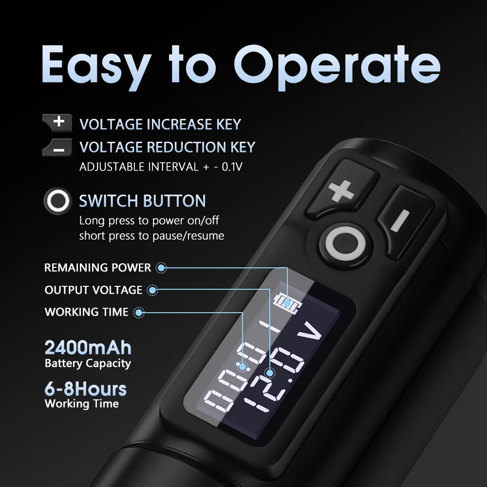 Xnet-ワイヤレスタトゥーマシン,ペンセット,2.5, 3.5mm,マルチ