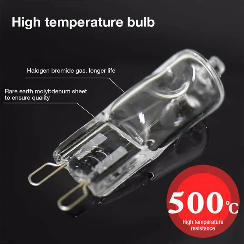 Halogen Bulb Lamp 40W G9 Oven Light High Temperature Resistant 110V/220V Halogen Bulb Lamp For Refrigerators Ovens Fans Kitchen Tools