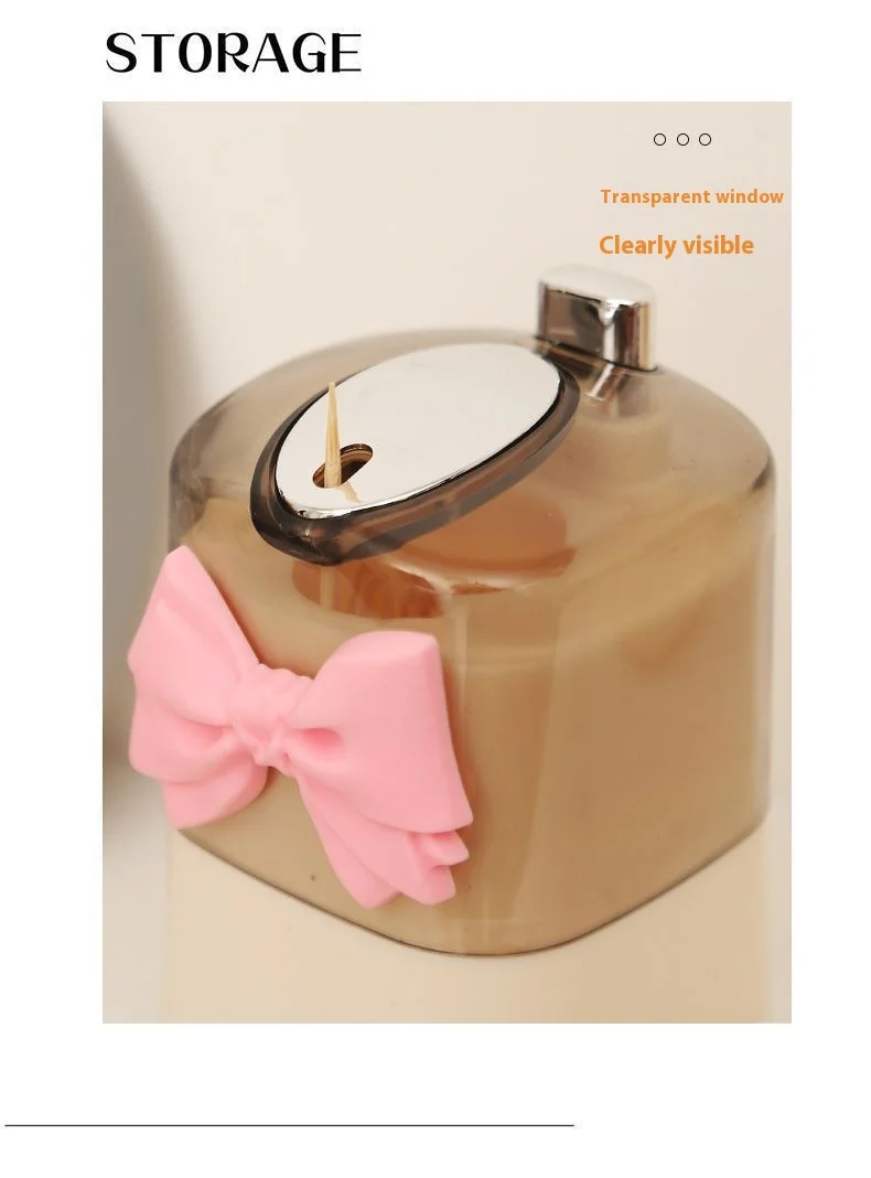 Automatic Pop-up Toothpick Storage Box, Push-type Plastic Toothpick Holder, Home, Living Room, Dining Room, Creative